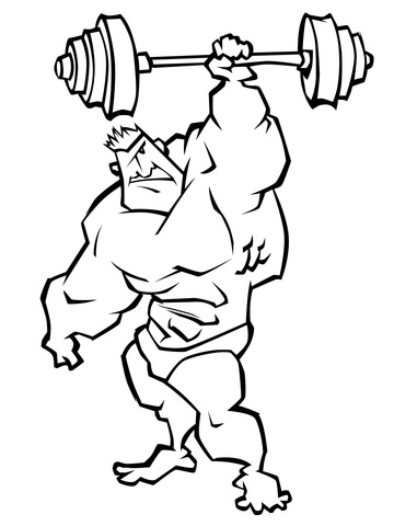 Very Strong Weightlifter Coloring Page